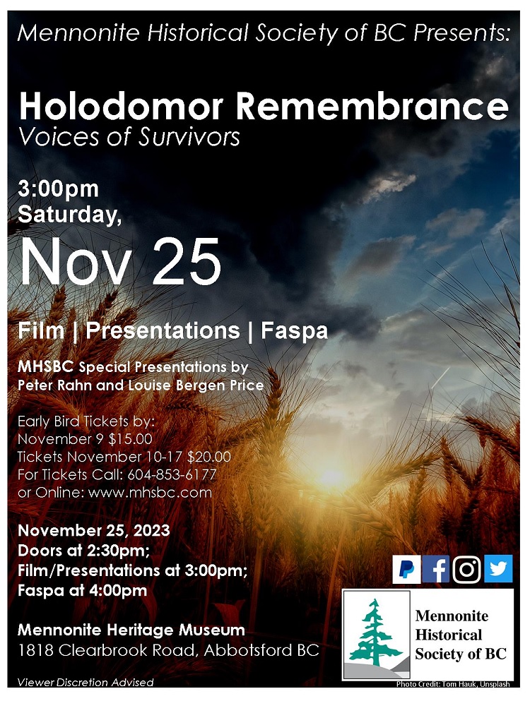 MHSBC Holodomor Remembrance
